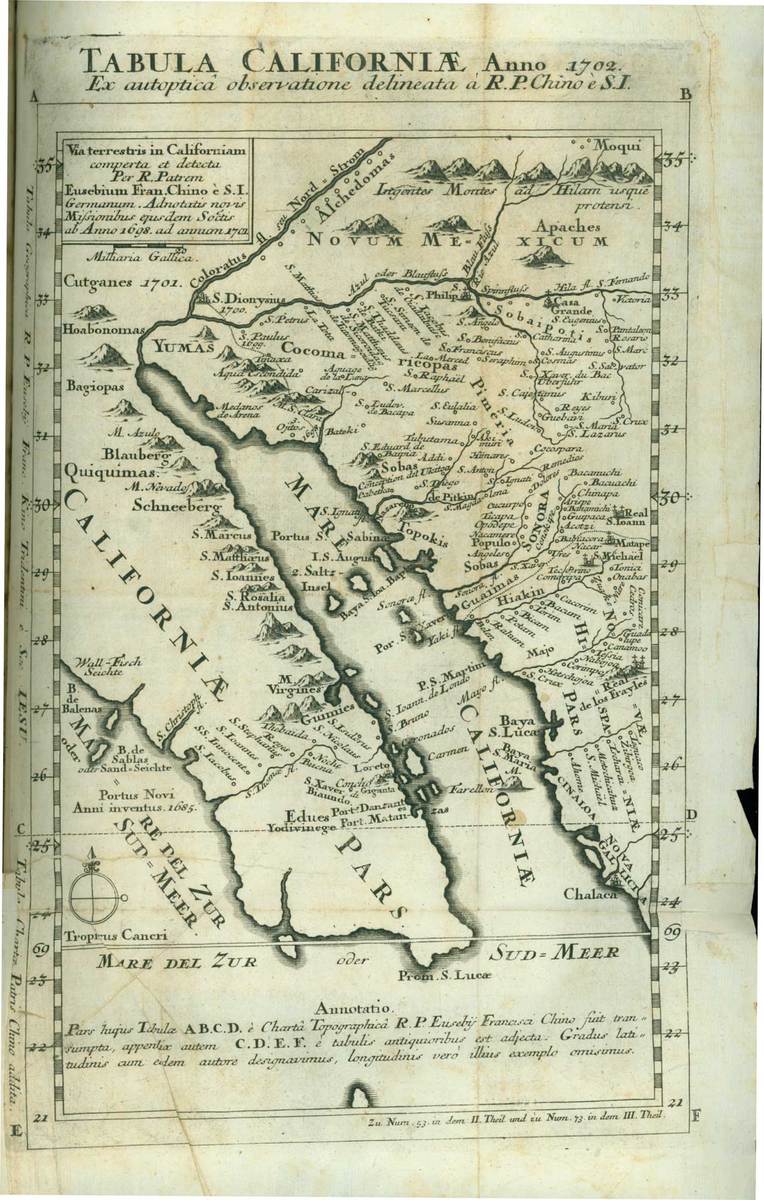 Tabula Californiae, from Der Neue Welt-Bott (Augsburg and Graz, 1726-1758)