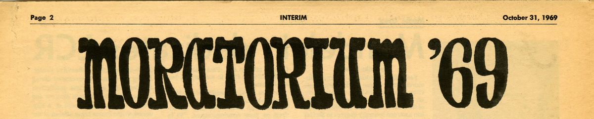 Moratorium ’69 graphic, Interim, October 31, 1969 