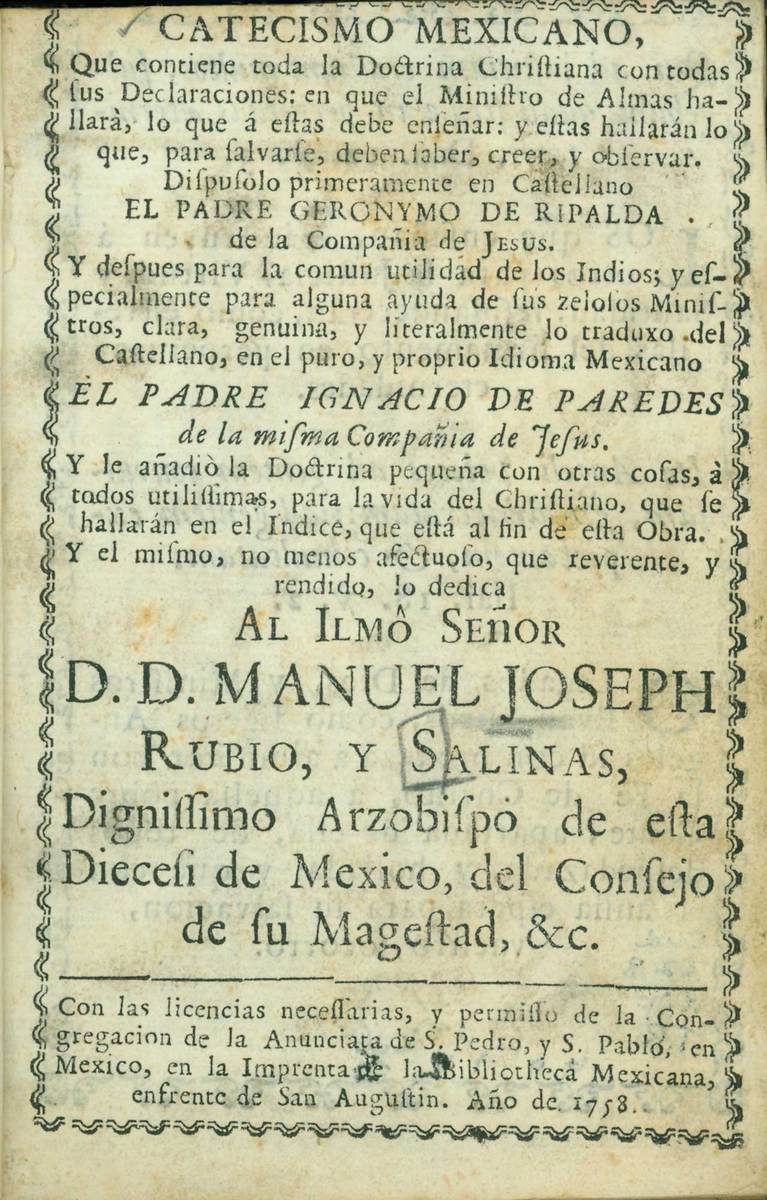 Catecismo mexicano, que contiene toda la doctrina Christiana con todas sus declaraciones