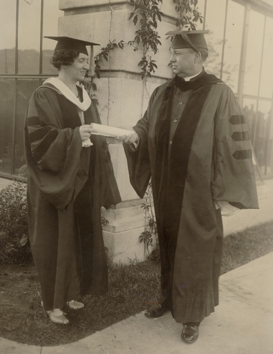 Father Frederic Siedenburg, S.J. at 1920s Commencement 