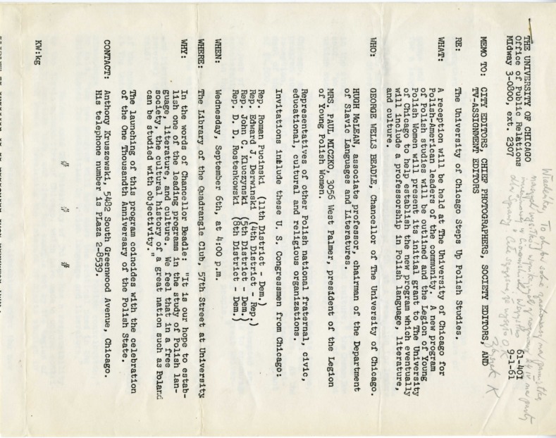 UofC Press Release, Sept 1961.pdf