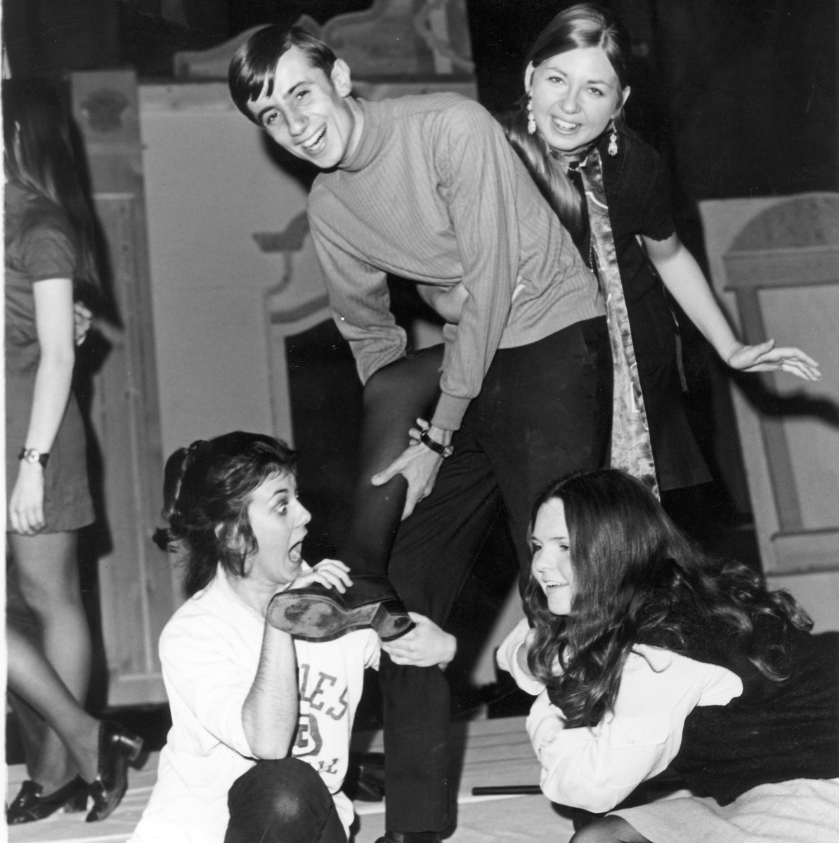Theater students play around, 1970