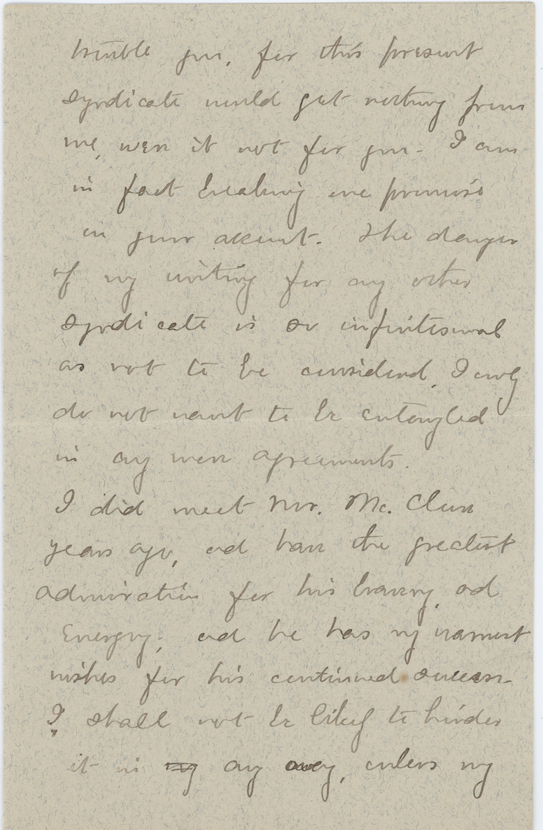 Mary E. Wilkins Freeman letter Mr. Pratt page 3