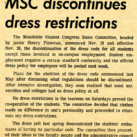 “MSC discontinues dress restrictions,” Skyscraper, November 22, 1968