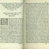 Copia di una lettera del Padre Emanuel Di Nobrega, della Compagnia di Giesu, Mandata dal Brazil...1552