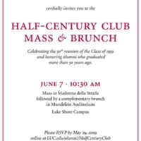 Half-Century Club Invitation, 2009