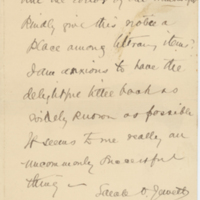 Sarah O. Jewett letter