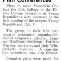 “Young Republicans Choose Officers, Plan Conferences” Skyscraper, February 17, 1958